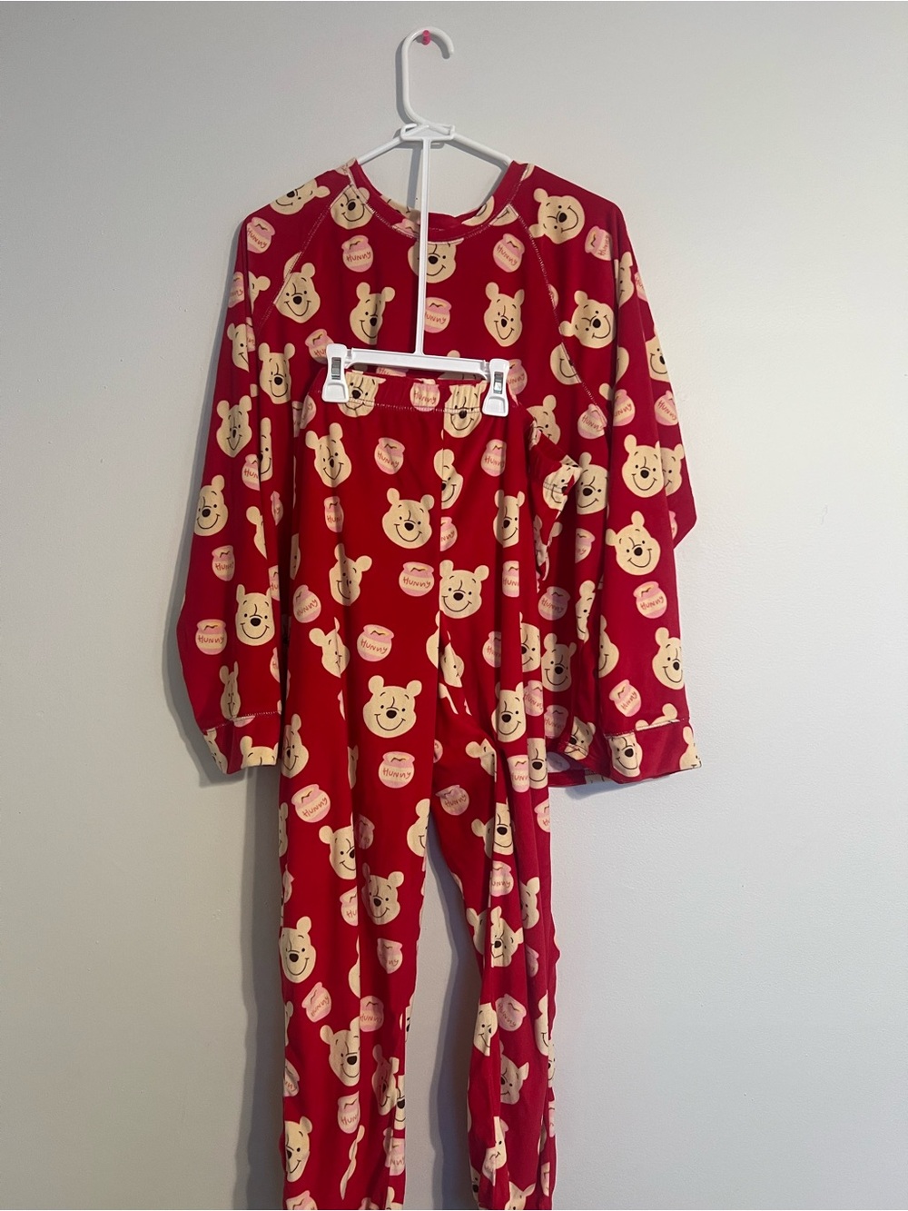 Disney Winnie The Pooh Sleep Set Women’s Size Extra Large Fuzzy Red Pajamas
